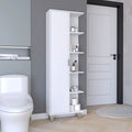 63-Inch High Bathroom Storage Cabinet with Four Open Shelves
