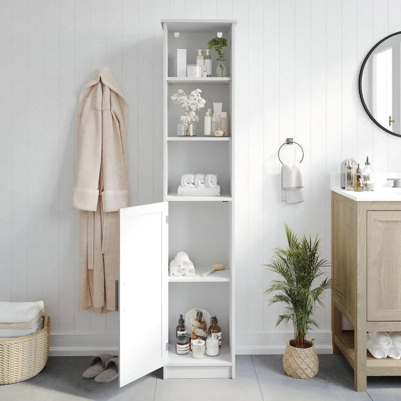 Slim Freestanding Bathroom Linen Tower