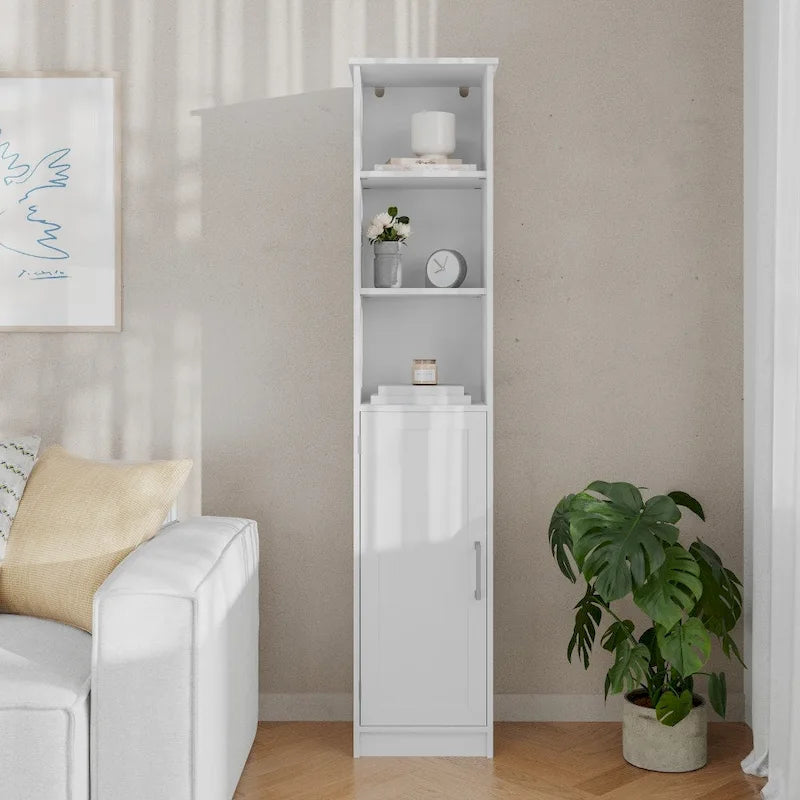 Slim Freestanding Bathroom Linen Tower