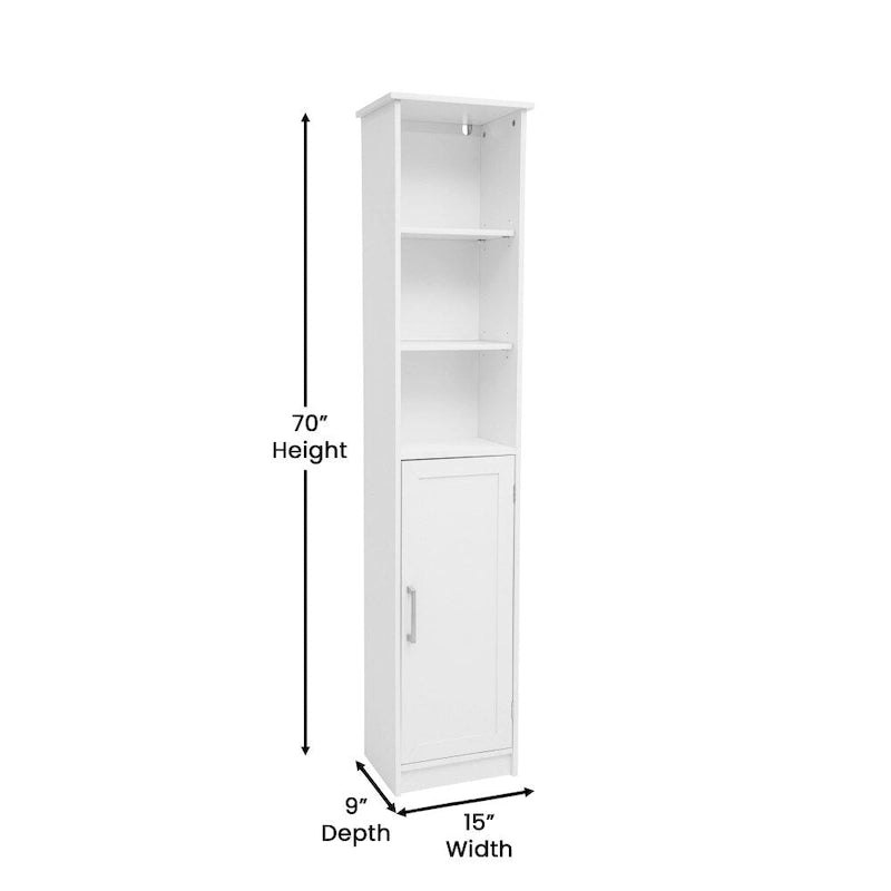 Slim Freestanding Bathroom Linen Tower