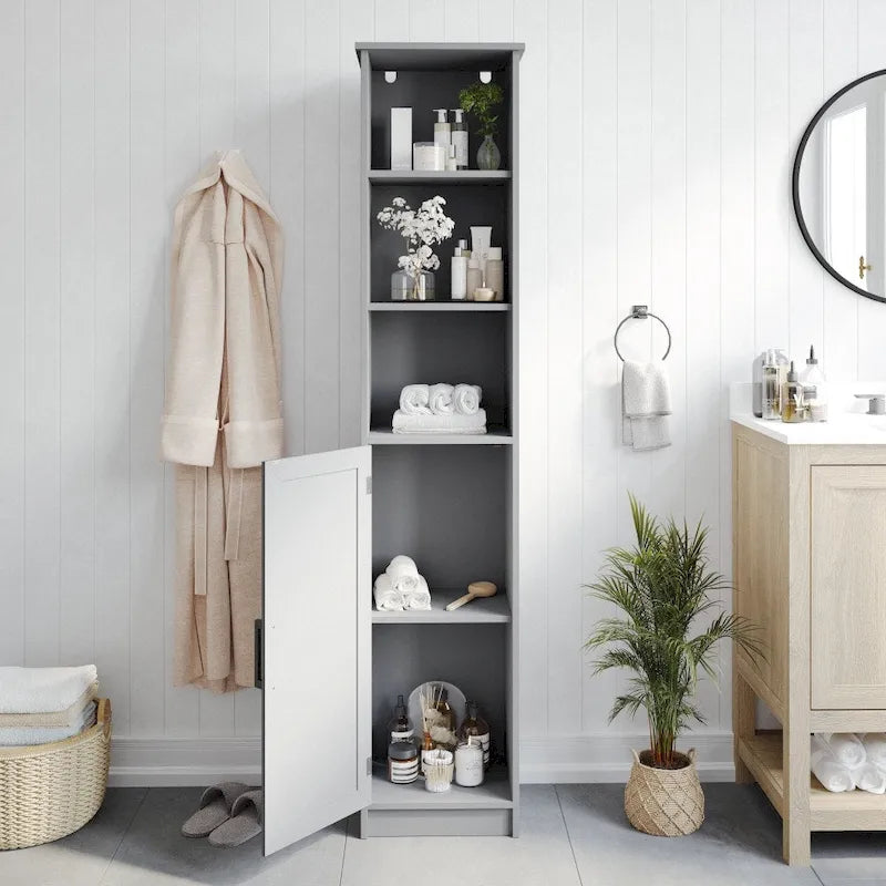 Slim Freestanding Bathroom Linen Tower