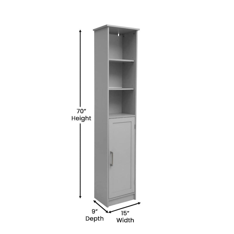 Slim Freestanding Bathroom Linen Tower