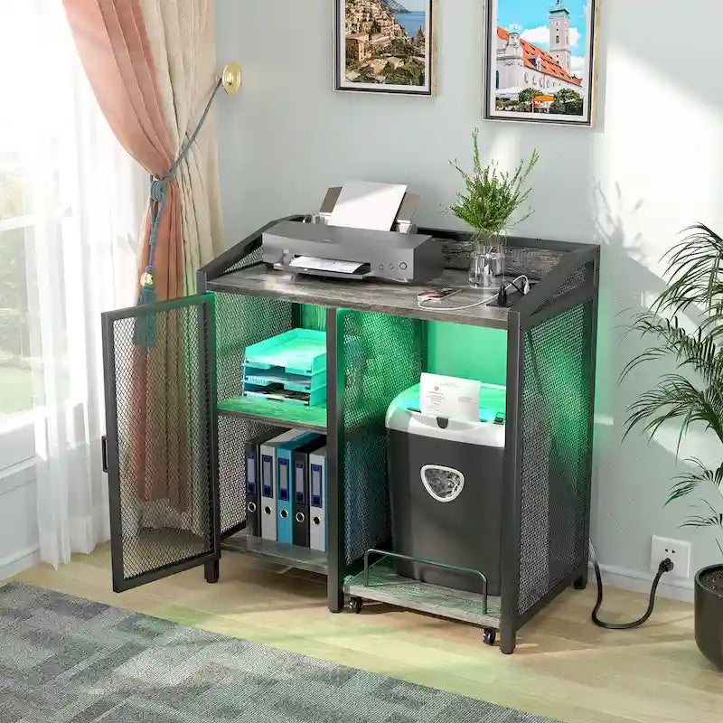Multipurpose File Cabinet with Charging Station