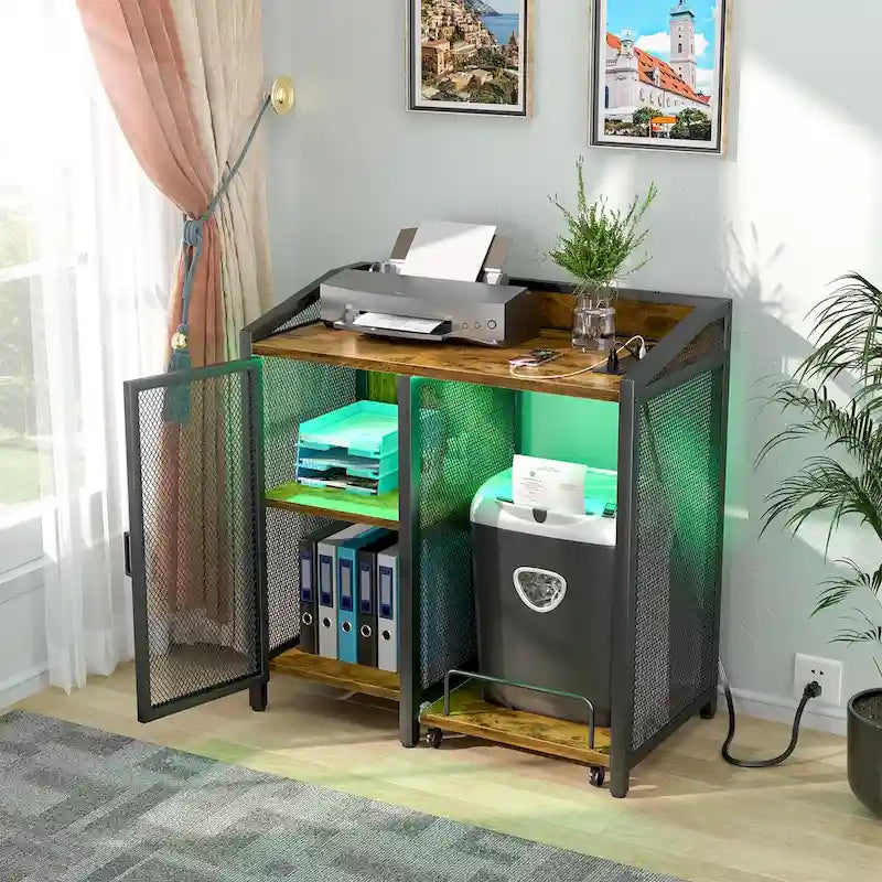 Multipurpose File Cabinet with Charging Station
