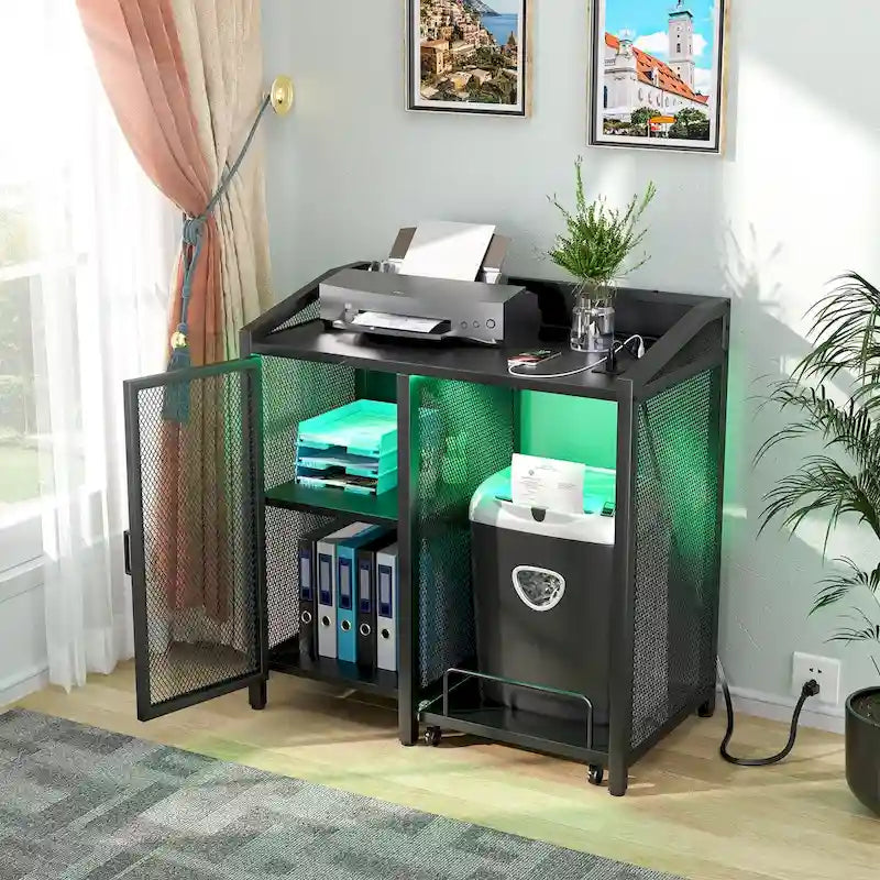 Multipurpose File Cabinet with Charging Station