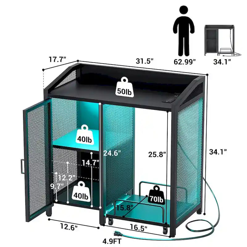 Multipurpose File Cabinet with Charging Station