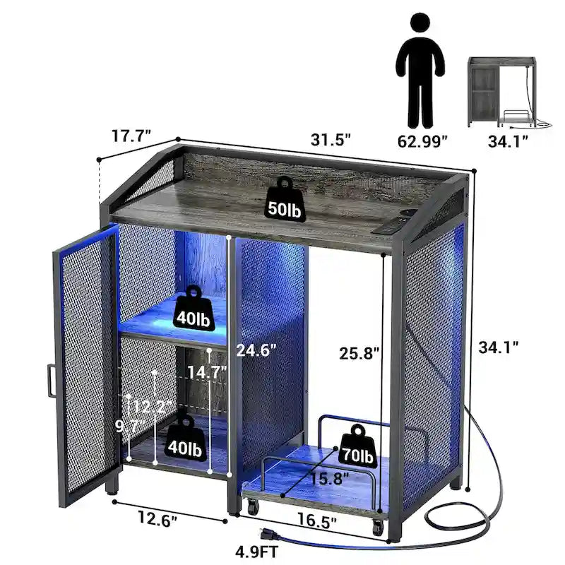 Multipurpose File Cabinet with Charging Station