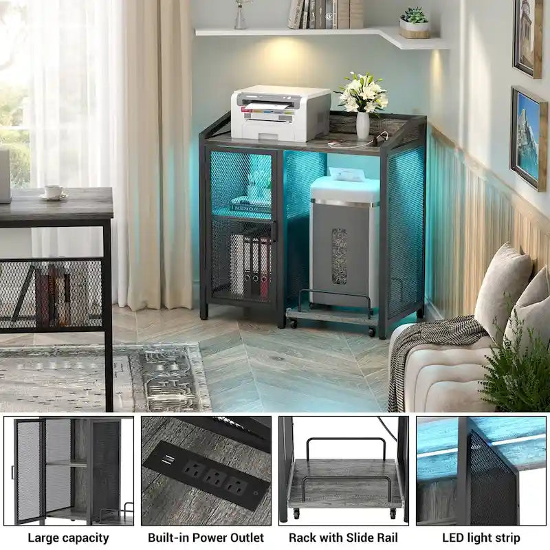 Multipurpose File Cabinet with Charging Station