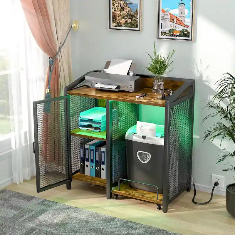 Multipurpose File Cabinet with Charging Station