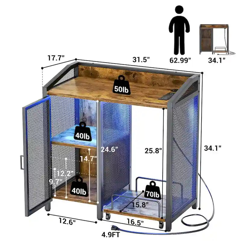Multipurpose File Cabinet with Charging Station