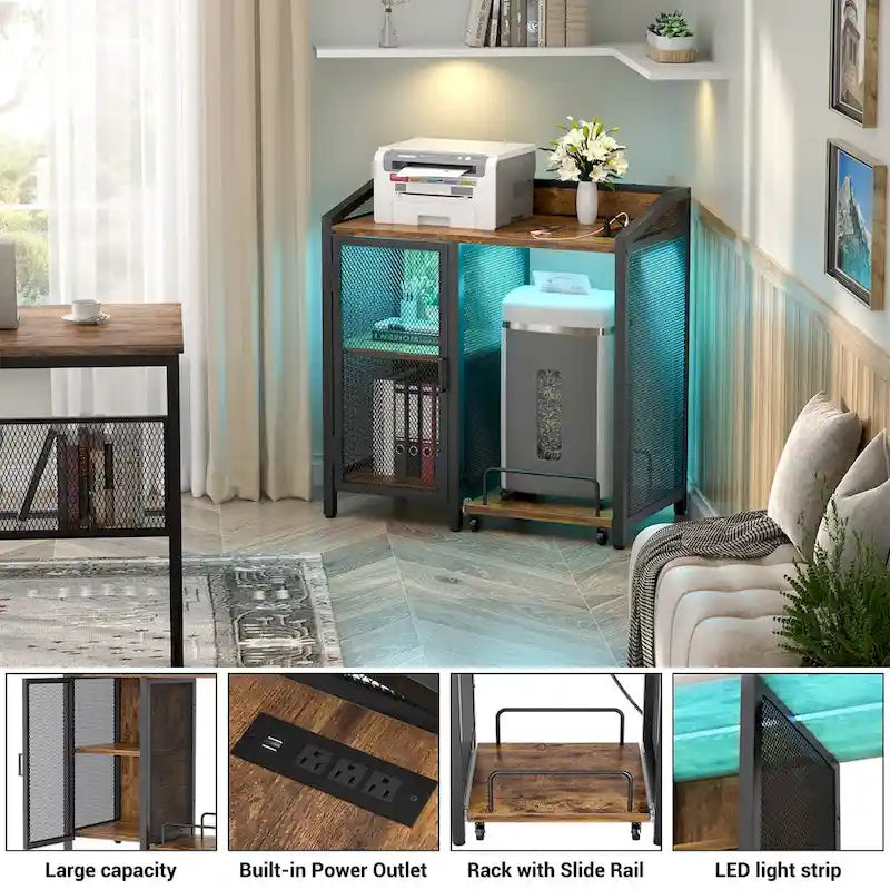 Multipurpose File Cabinet with Charging Station