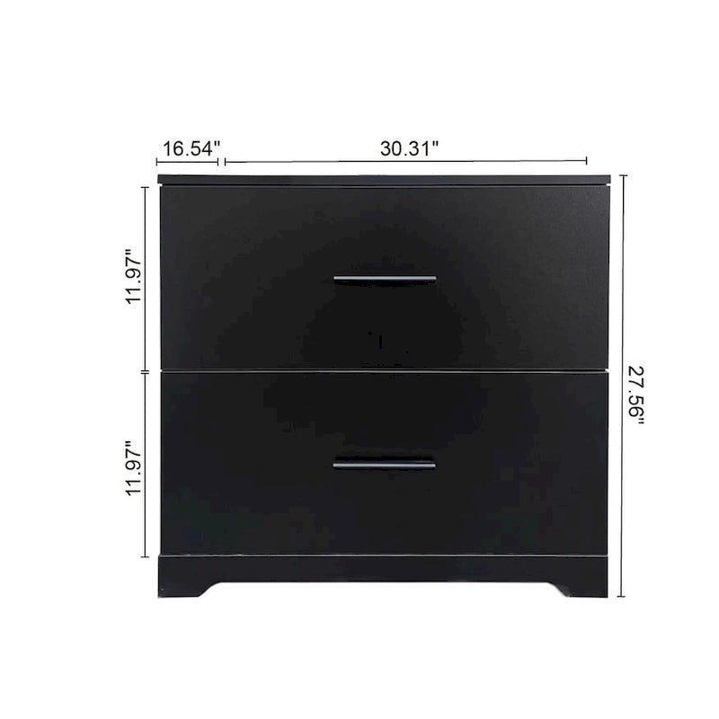 2 -Drawer Lateral Filing Cabinet,Storage Filing Cabinet for Home Office, Black