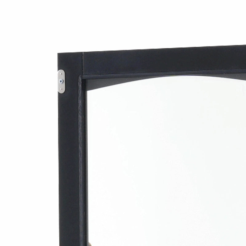 Tall Free-Standing Bathroom Storage Cabinet with Glass Doors and Two Drawers